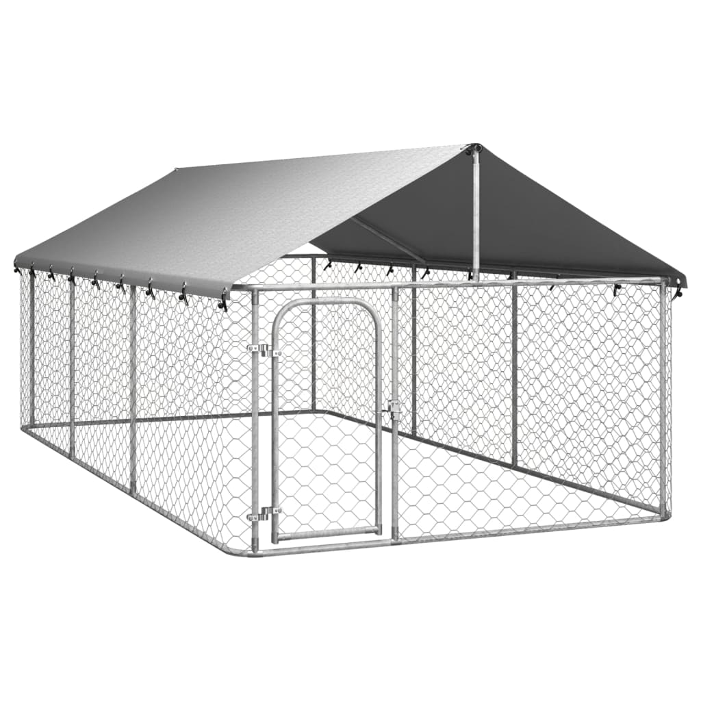 Hondenkennel voor buiten met dak 400x200x150 cm 400 x 200 x 150 cm