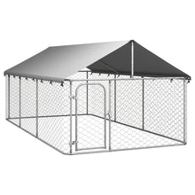 Hondenkennel voor buiten met dak 400x200x150 cm 400 x 200 x 150 cm