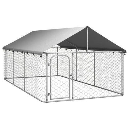 Hondenkennel voor buiten met dak 400x200x150 cm 400 x 200 x 150 cm