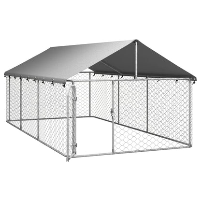 Hondenkennel voor buiten met dak 400x200x150 cm 400 x 200 x 150 cm