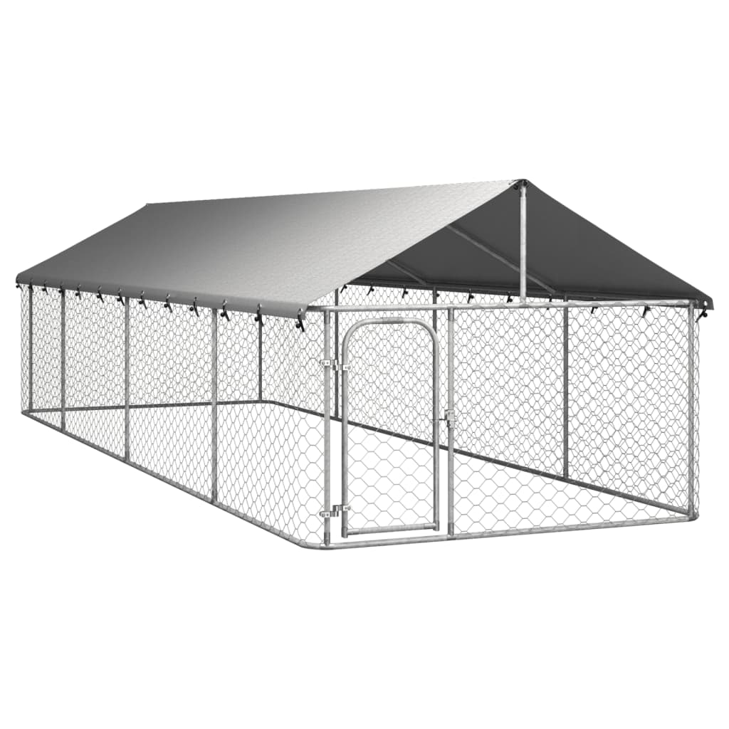 Hondenkennel voor buiten met dak 600x200x150 cm 600 x 200 x 150 cm