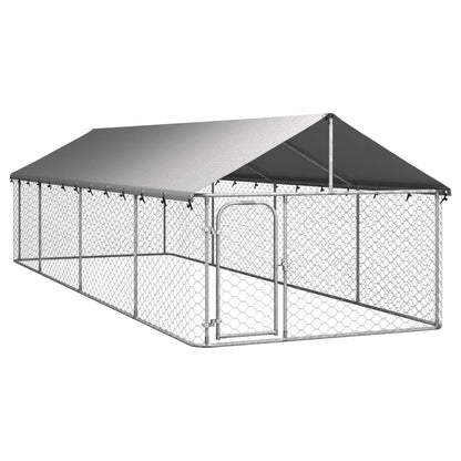 Hondenkennel voor buiten met dak 600x200x150 cm 600 x 200 x 150 cm