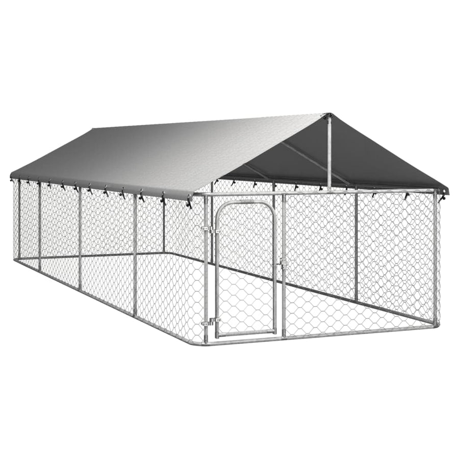 Hondenkennel voor buiten met dak 600x200x150 cm 600 x 200 x 150 cm