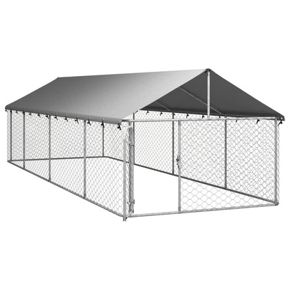 Hondenkennel voor buiten met dak 600x200x150 cm 600 x 200 x 150 cm