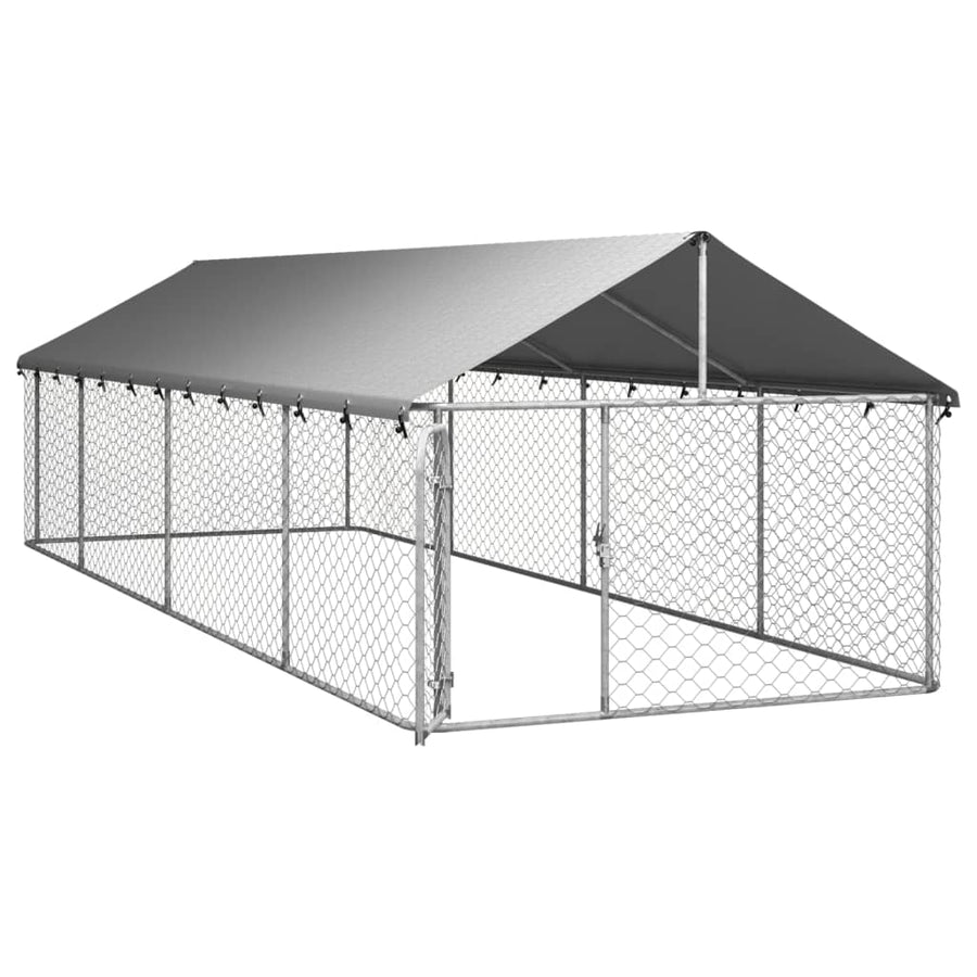 Hondenkennel voor buiten met dak 600x200x150 cm 600 x 200 x 150 cm