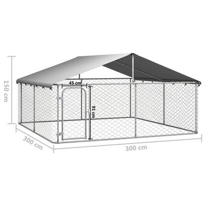 Hondenkennel Met Dak 300 x 300 x 150 cm
