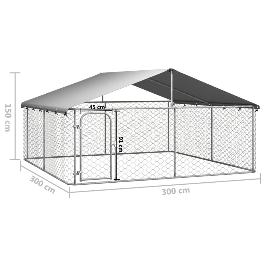 Hondenkennel Met Dak 300 x 300 x 150 cm
