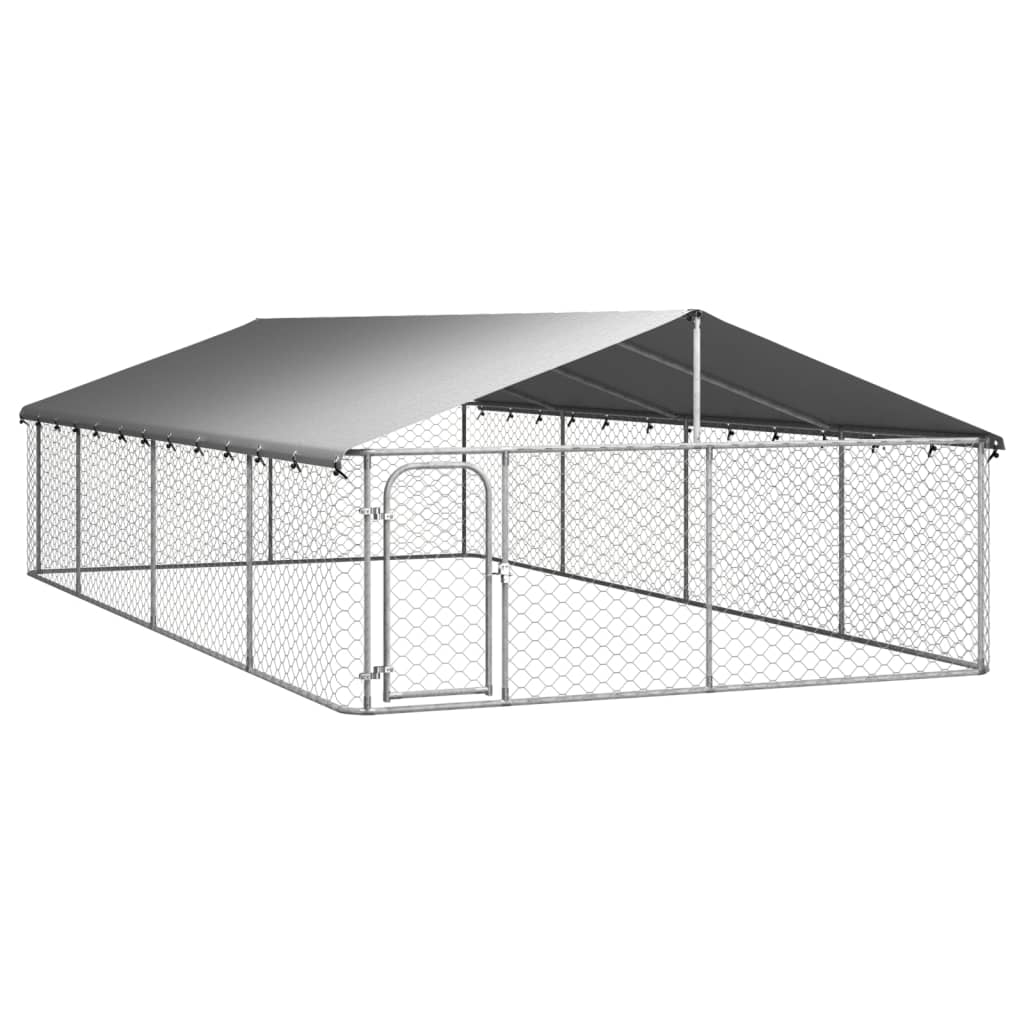 Hondenkennel voor buiten met dak 600x300x150 cm 600 x 300 x 150 cm
