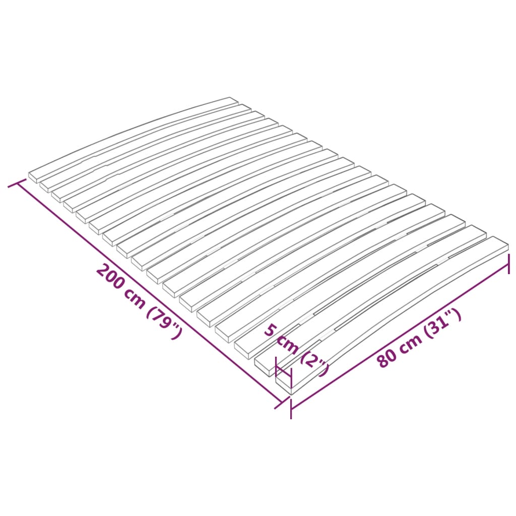 Lattenbodem Met 17 Latten 80 x 200 cm