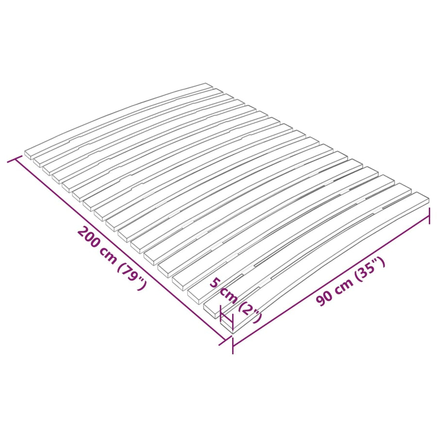 Lattenbodem Met 17 Latten 90 x 200 cm
