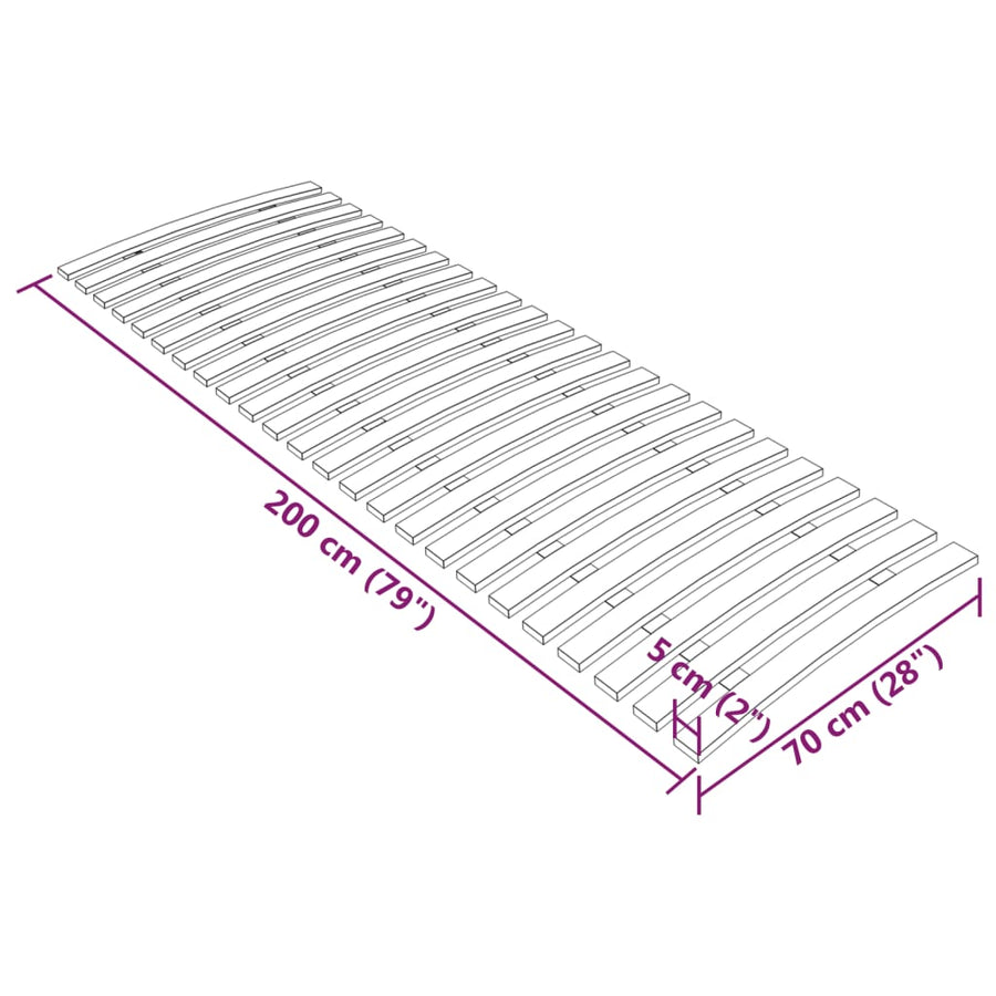 Lattenbodem Met 24 Latten 70 x 200 cm