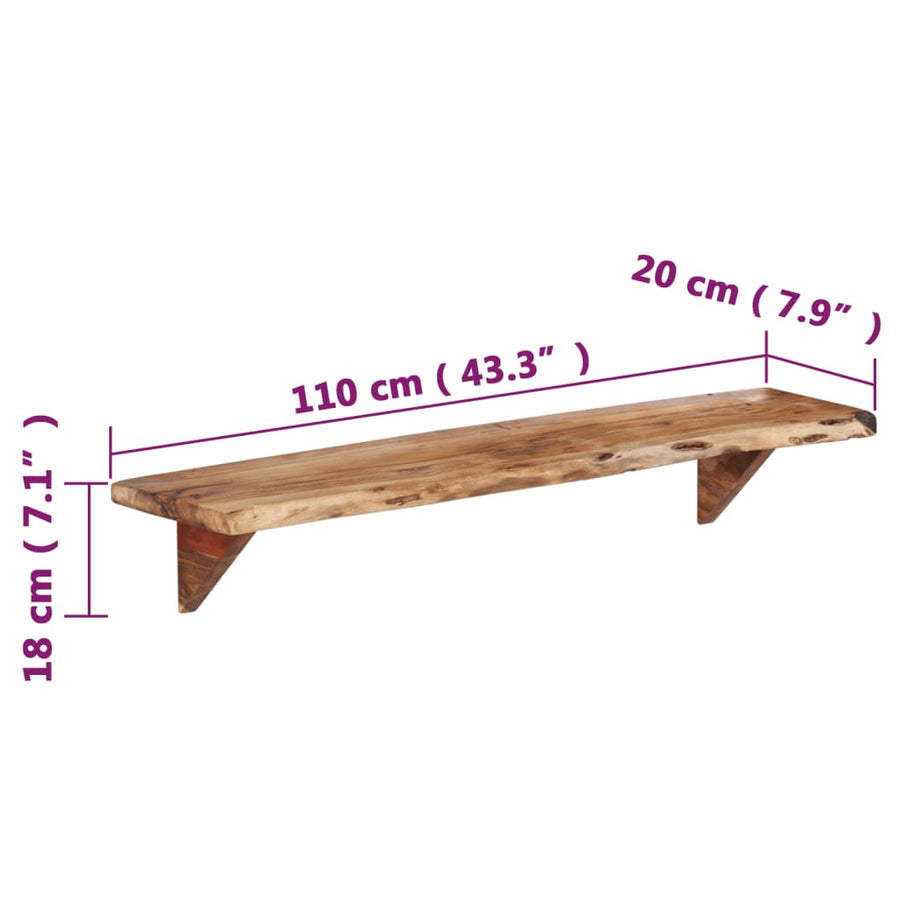 Wandschappen Massief Acaciahout 110 x 20 x 18 cm