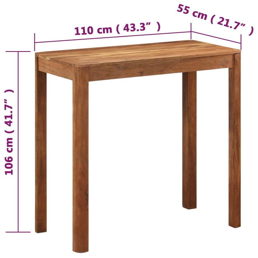 Bartafel 110X55X106 Cm Massief Acaciahout Met Honingafwerking