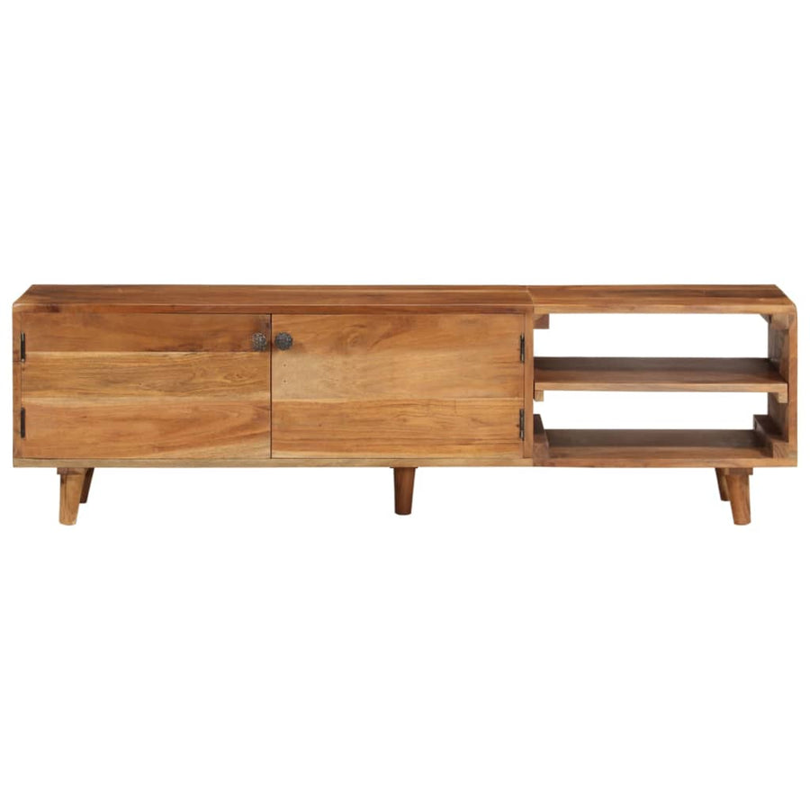 Tv-meubel 140x30x40 cm massief acaciahout met hongingafwerking