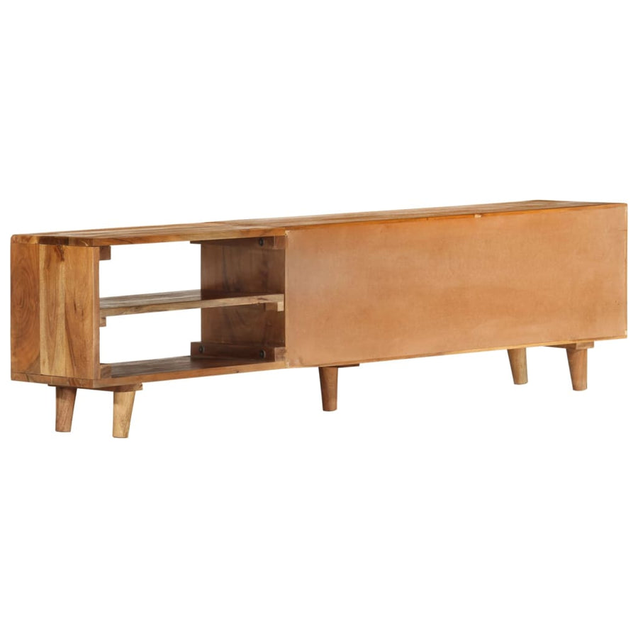 Tv-meubel 140x30x40 cm massief acaciahout met hongingafwerking
