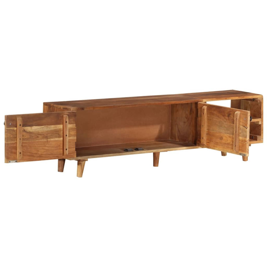 Tv-meubel 140x30x40 cm massief acaciahout met hongingafwerking