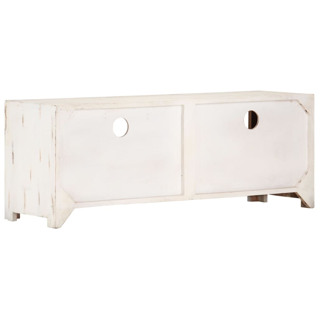 Tv-Meubel 0X30X40 Cm Massief Acaciahout Wit