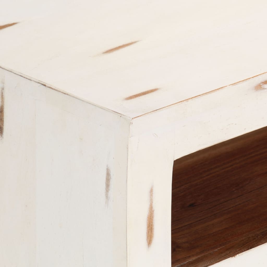 Tv-Meubel 0X30X40 Cm Massief Acaciahout Wit