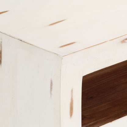 Tv-Meubel 0X30X40 Cm Massief Acaciahout Wit