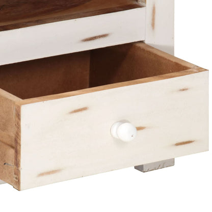 Tv-Meubel 0X30X40 Cm Massief Acaciahout Wit