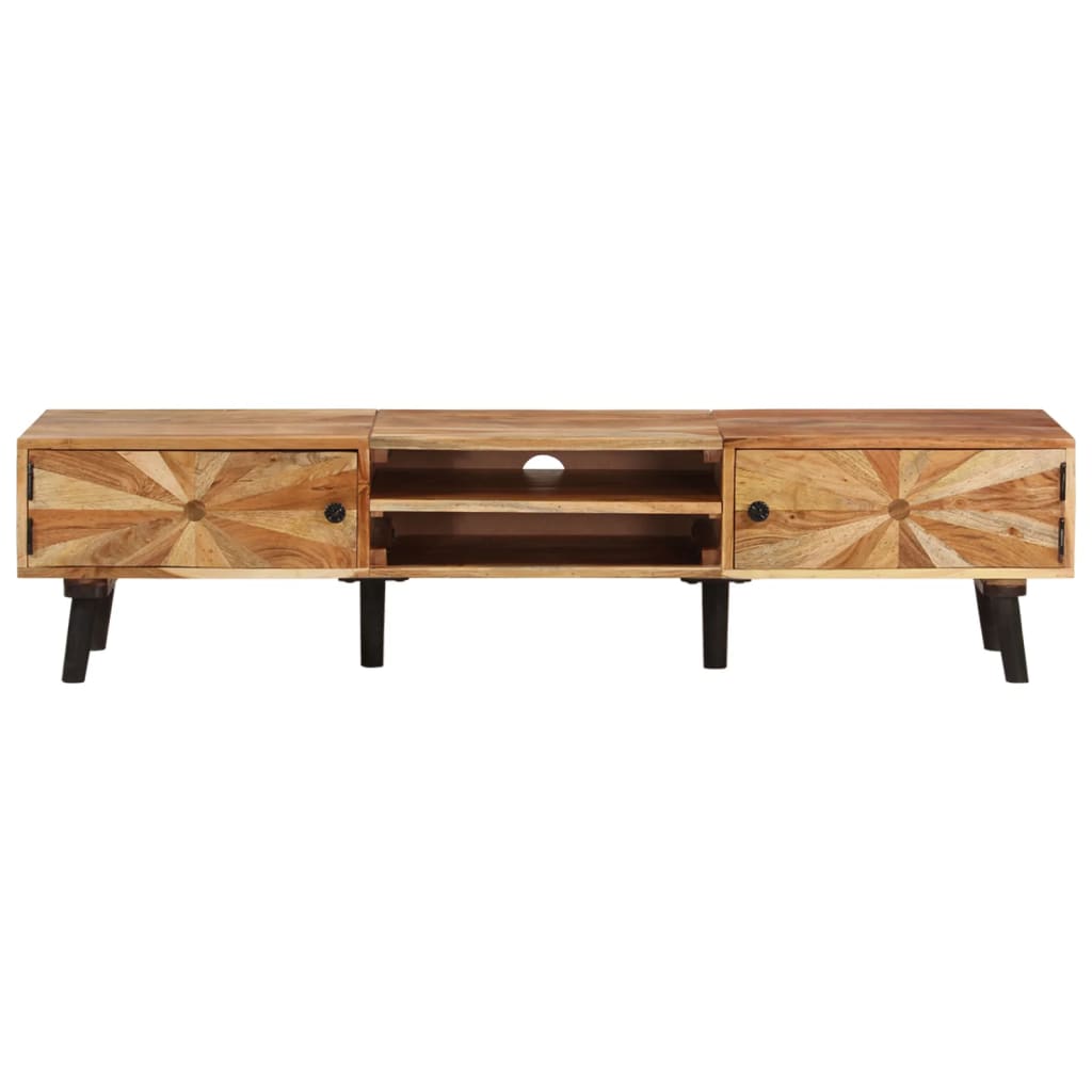 Tv-Meubel 145X35X35 Cm Massief Acaciahout Donkerbruin