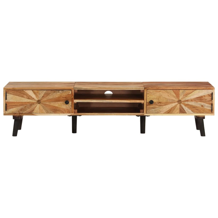 Tv-Meubel 145X35X35 Cm Massief Acaciahout Donkerbruin