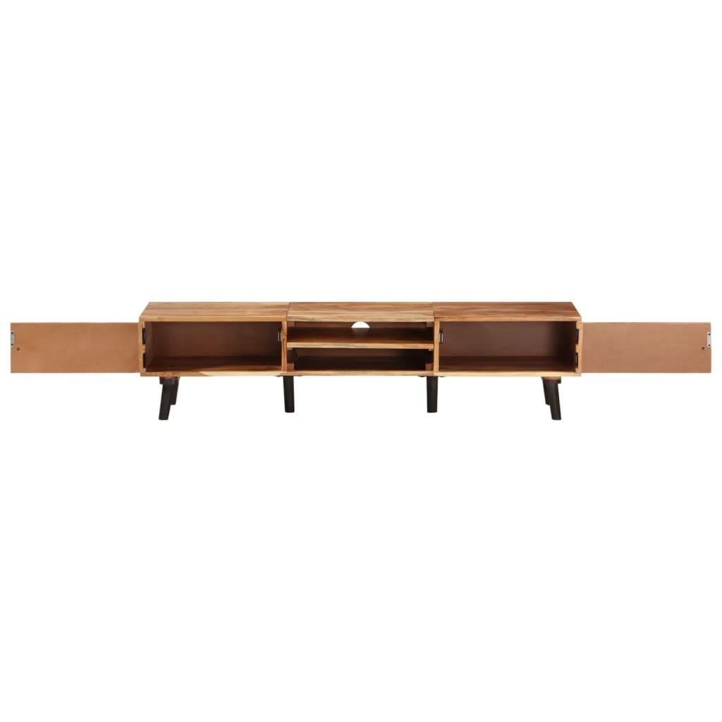Tv-Meubel 145X35X35 Cm Massief Acaciahout Donkerbruin