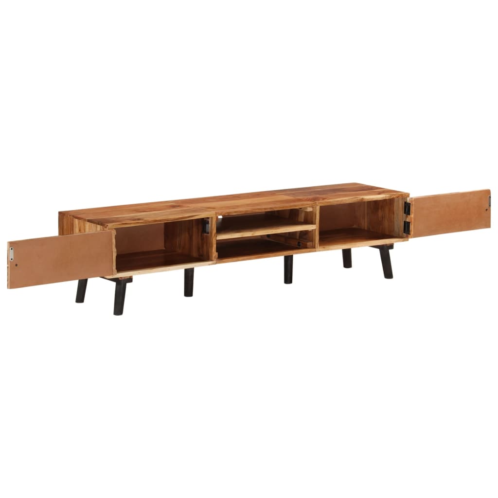 Tv-Meubel 145X35X35 Cm Massief Acaciahout Donkerbruin