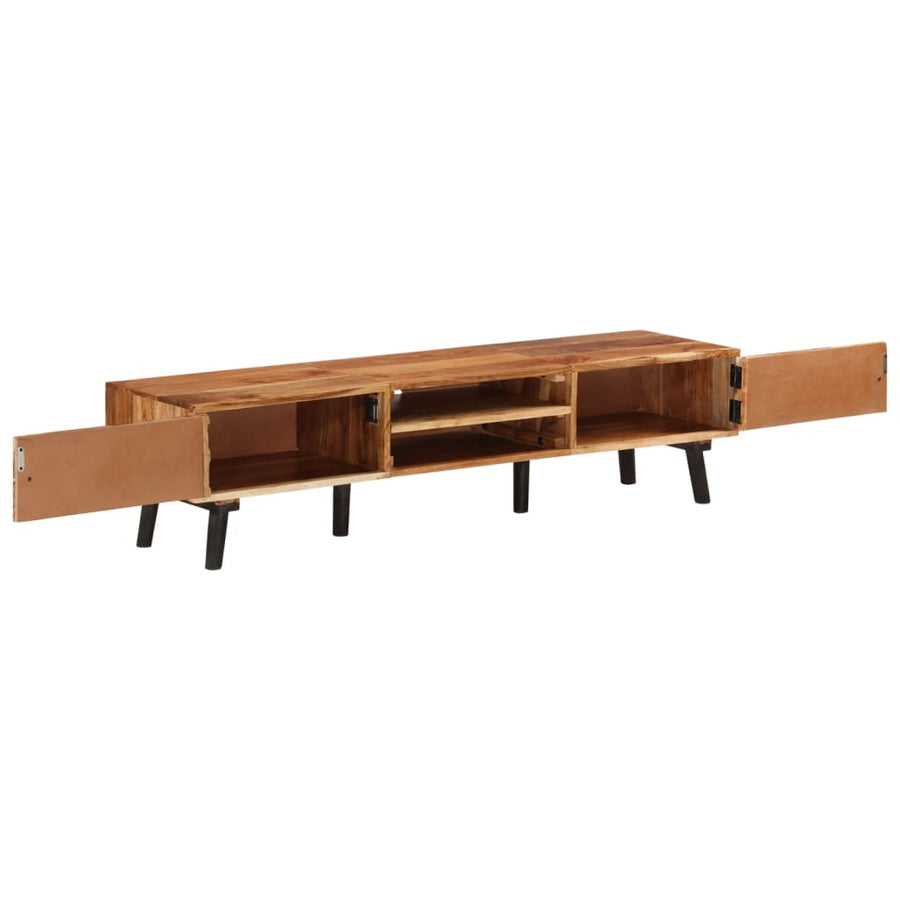 Tv-Meubel 145X35X35 Cm Massief Acaciahout Donkerbruin