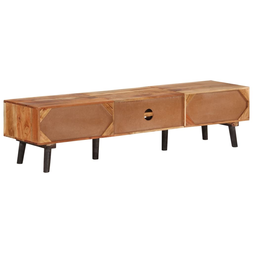 Tv-Meubel 145X35X35 Cm Massief Acaciahout Donkerbruin