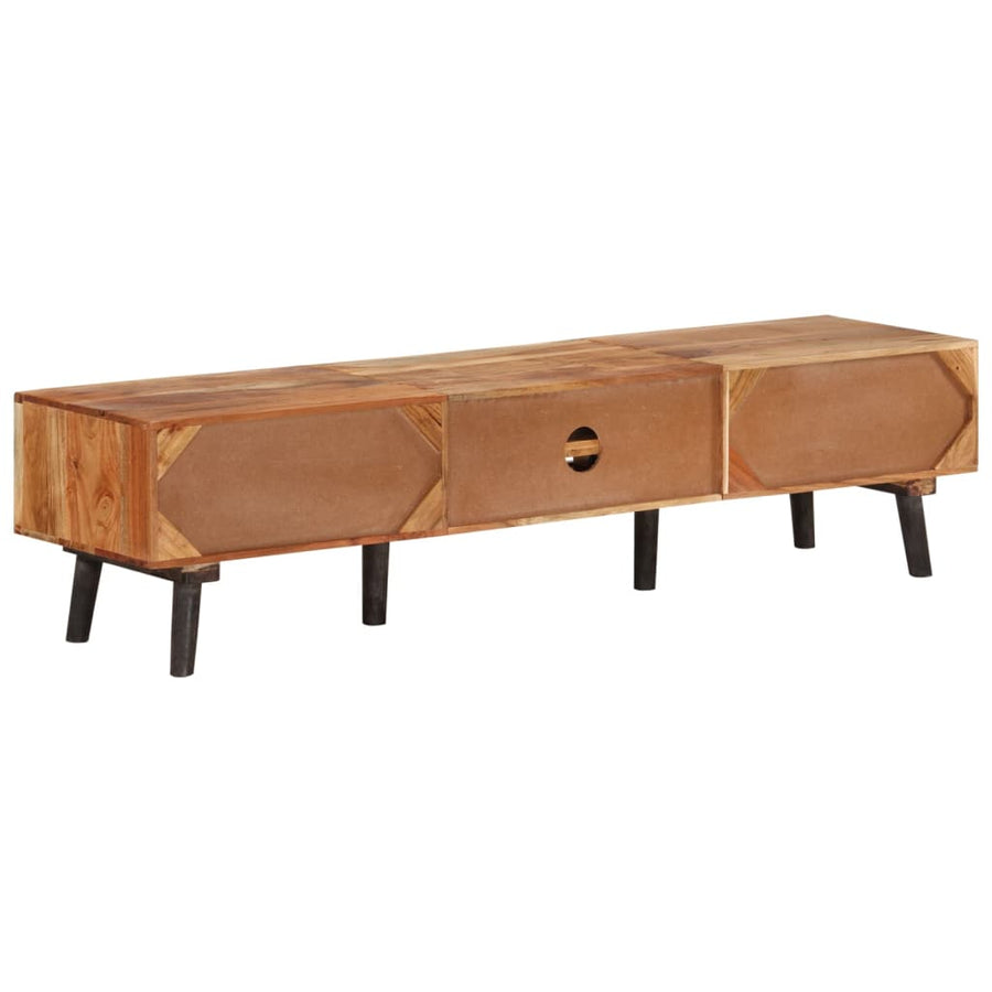 Tv-Meubel 145X35X35 Cm Massief Acaciahout Donkerbruin