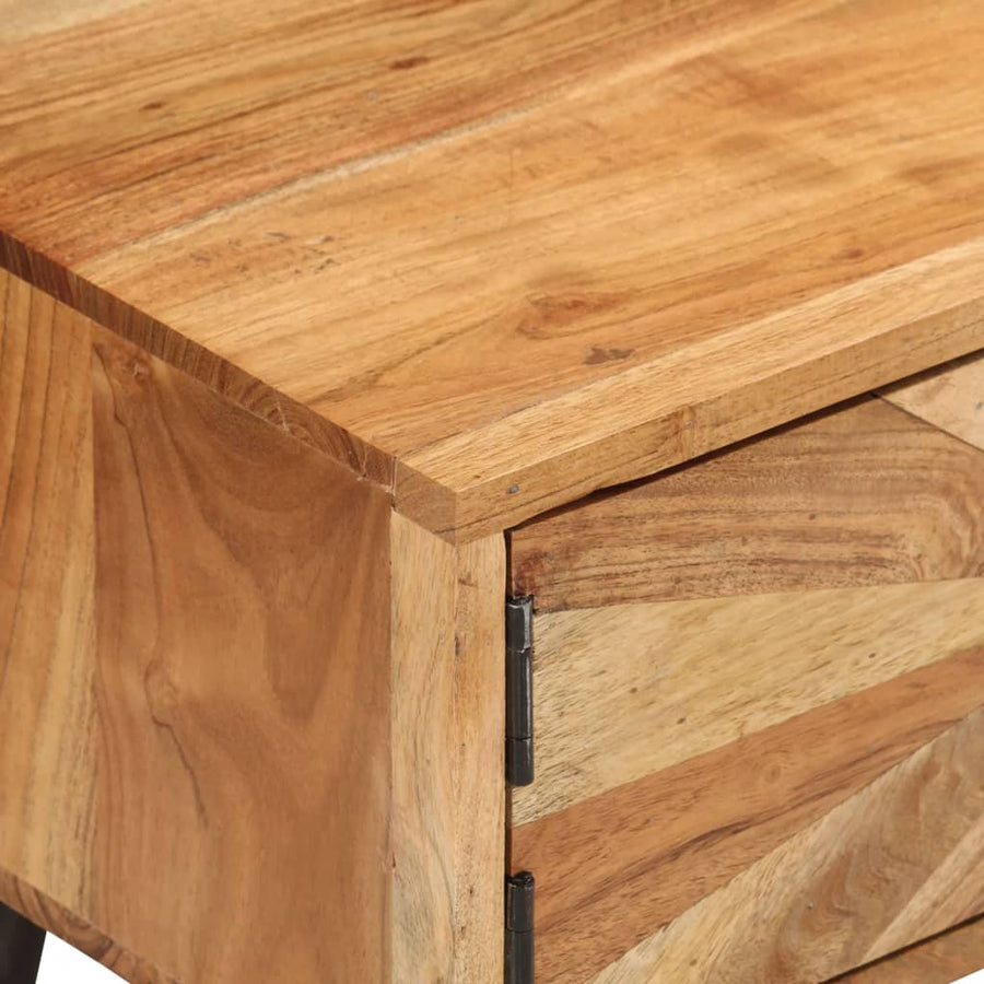 Tv-Meubel 145X35X35 Cm Massief Acaciahout Donkerbruin