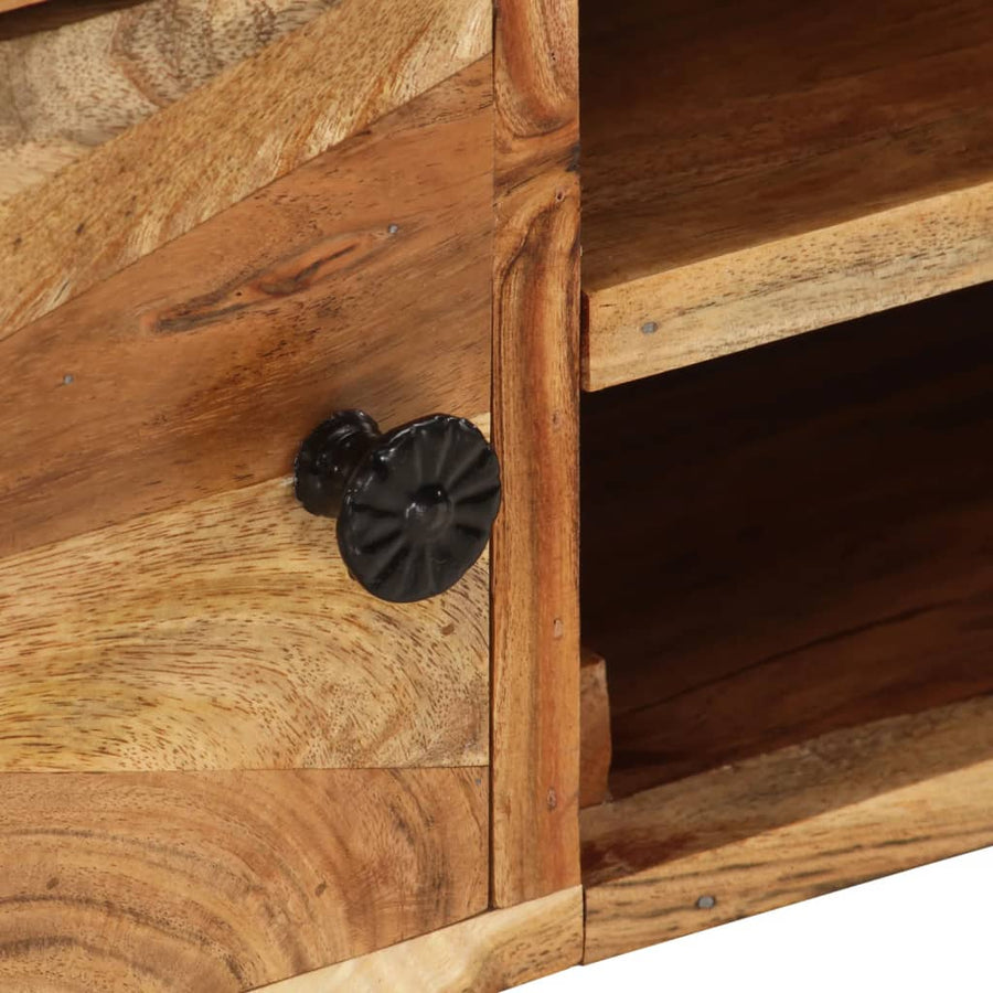 Tv-Meubel 145X35X35 Cm Massief Acaciahout Donkerbruin