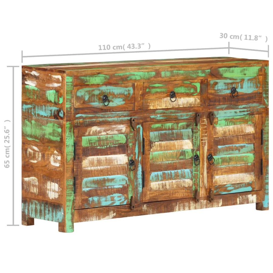 Dressoir 110x30x65 cm massief gerecycled hout