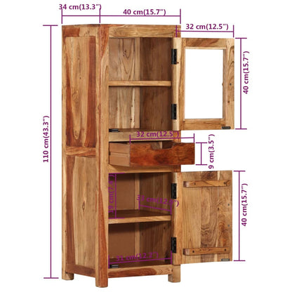 Hoge kast 40x34x110 cm massief acaciahout
