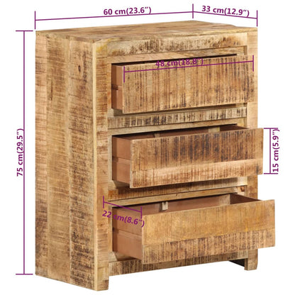 Ladekast 60x33x75 cm massief mangohout
