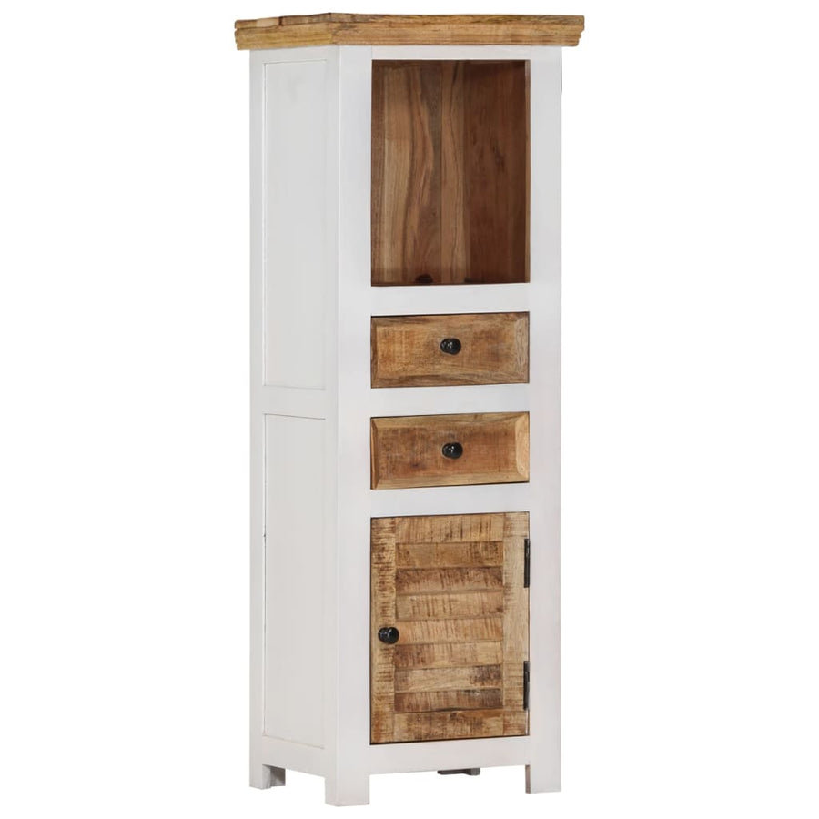Hoge kast 40x30x110 cm massief mango- en acaciahout bruin wit