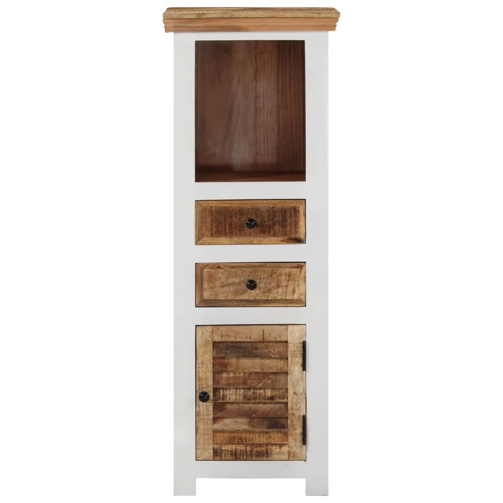 Hoge kast 40x30x110 cm massief mango- en acaciahout bruin wit