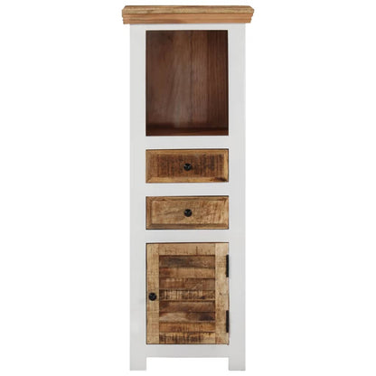 Hoge kast 40x30x110 cm massief mango- en acaciahout bruin wit