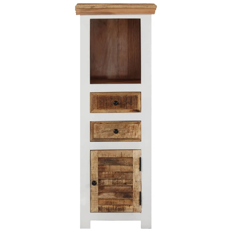 Hoge kast 40x30x110 cm massief mango- en acaciahout bruin wit