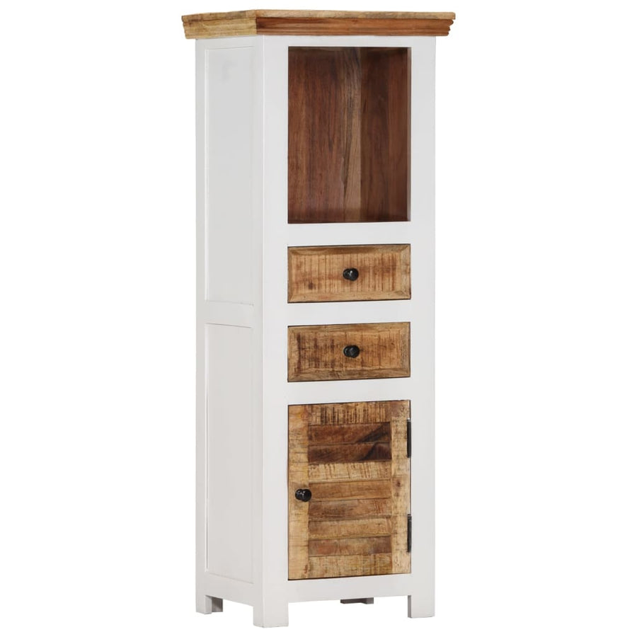 Hoge kast 40x30x110 cm massief mango- en acaciahout bruin wit