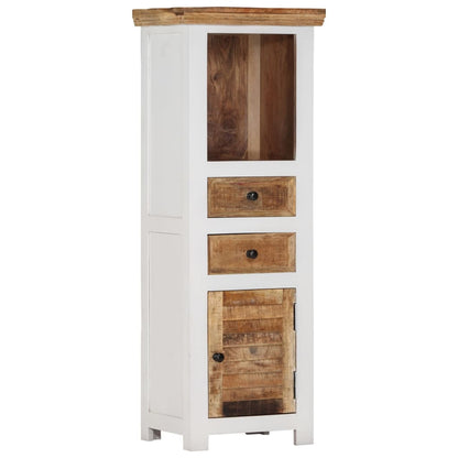 Hoge kast 40x30x110 cm massief mango- en acaciahout bruin wit
