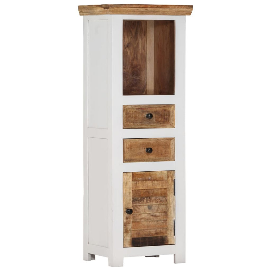 Hoge kast 40x30x110 cm massief mango- en acaciahout bruin wit