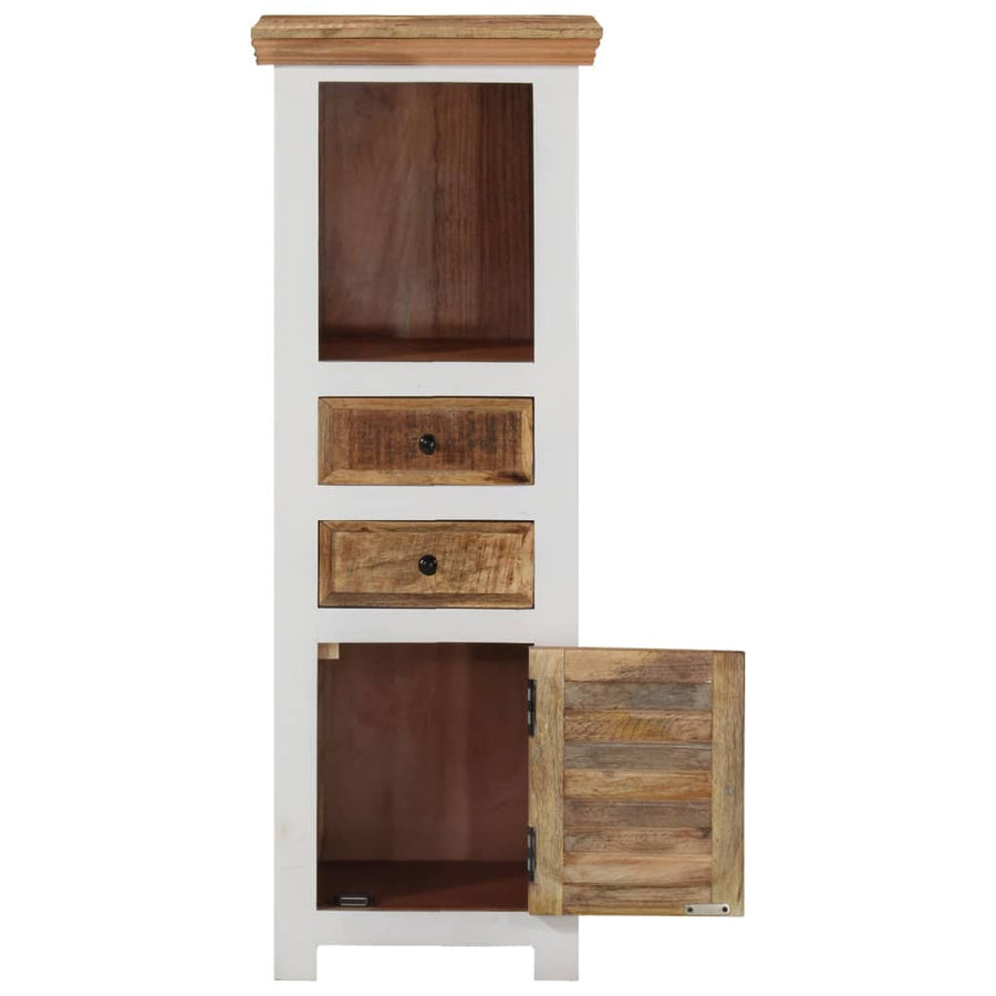 Hoge kast 40x30x110 cm massief mango- en acaciahout bruin wit