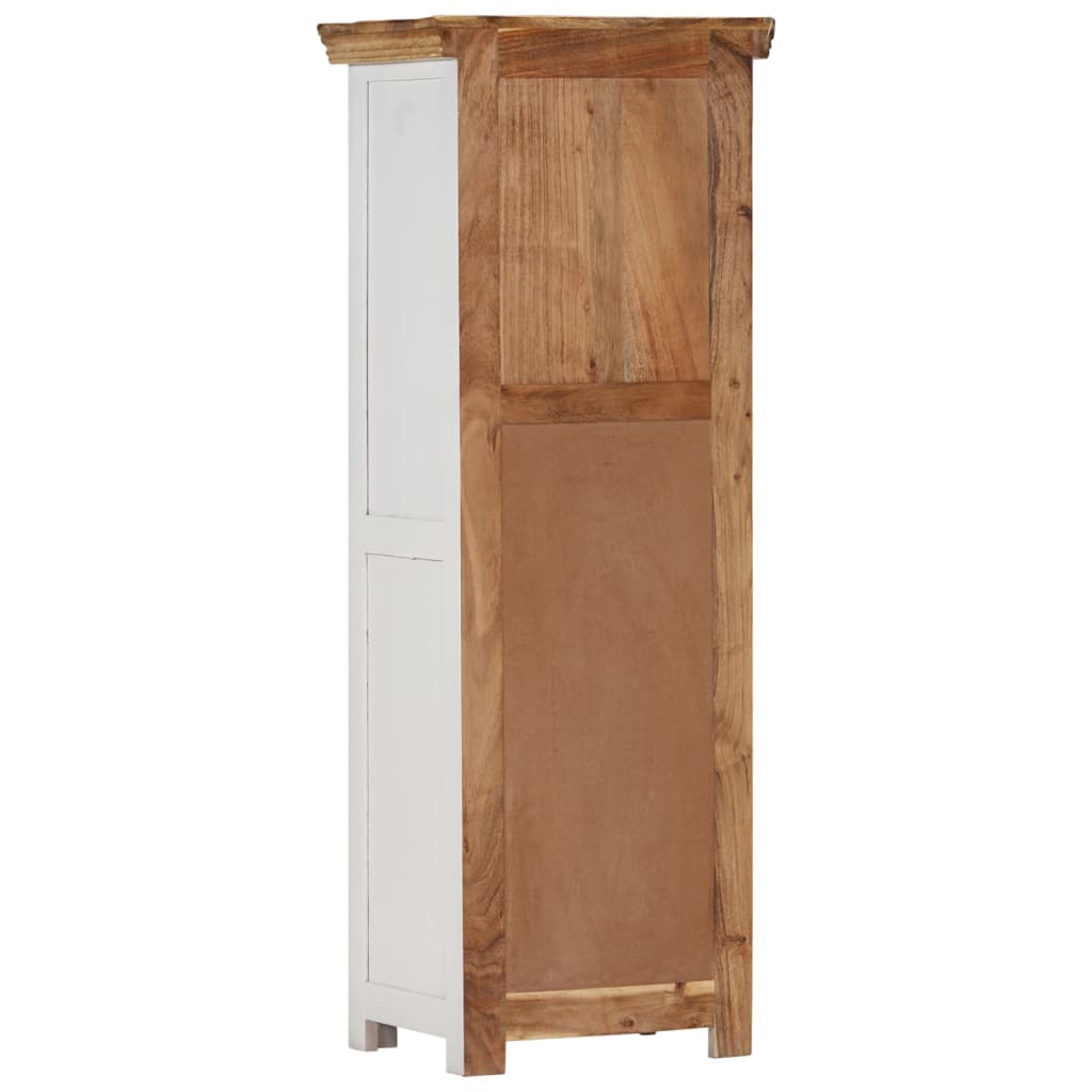 Hoge kast 40x30x110 cm massief mango- en acaciahout bruin wit