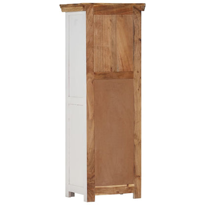 Hoge kast 40x30x110 cm massief mango- en acaciahout bruin wit