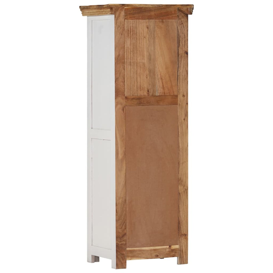 Hoge kast 40x30x110 cm massief mango- en acaciahout bruin wit