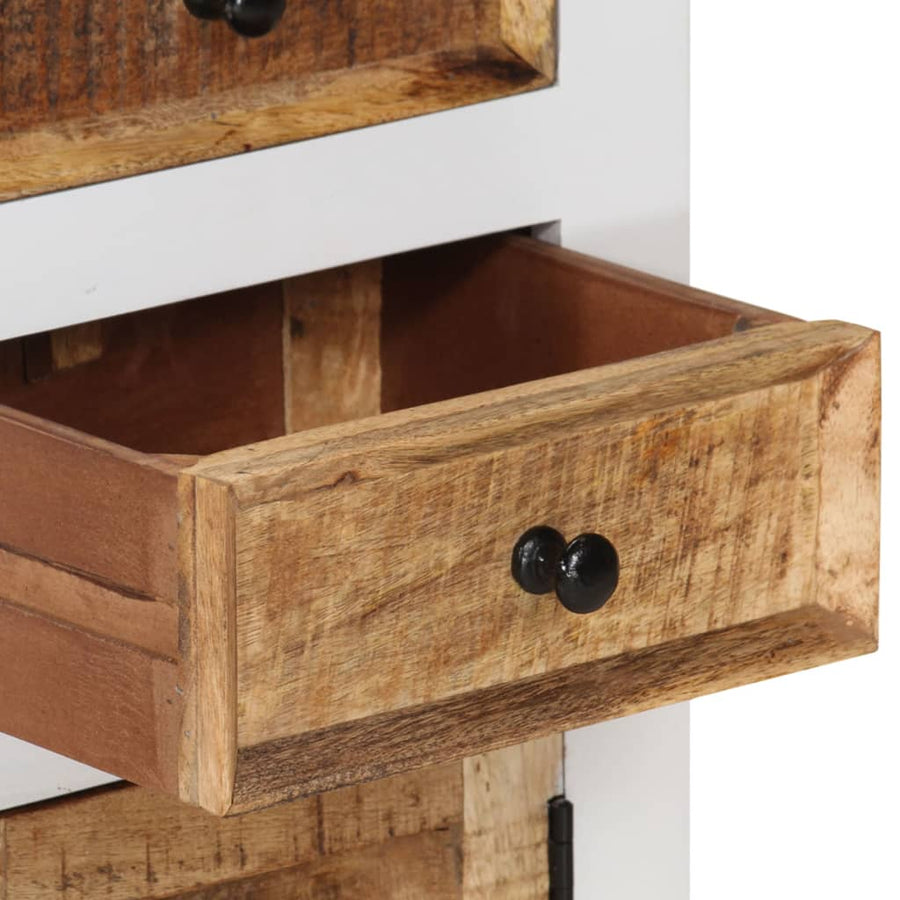 Hoge kast 40x30x110 cm massief mango- en acaciahout bruin wit