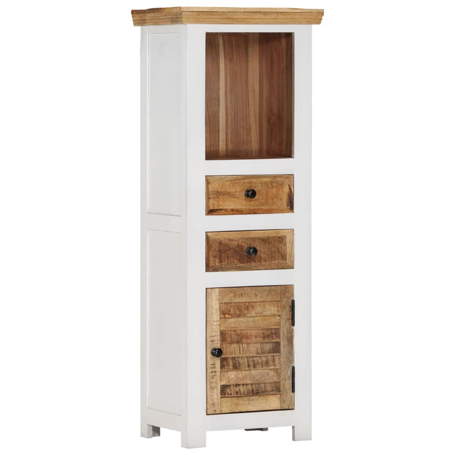 Hoge kast 40x30x110 cm massief mango- en acaciahout bruin wit