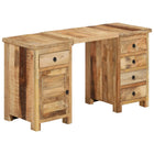 Bureau 140x50x77 cm massief mangohout bruin